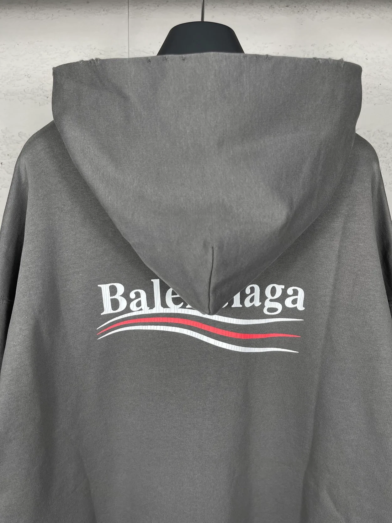 발렌시아가 폴리티컬 캠페인 후드 그레이