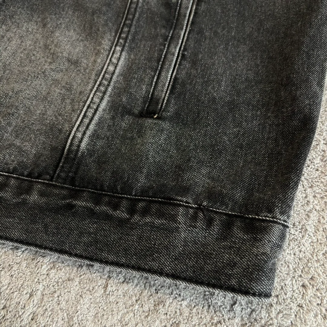 발렌시아가 디스트레스드 데님 후디