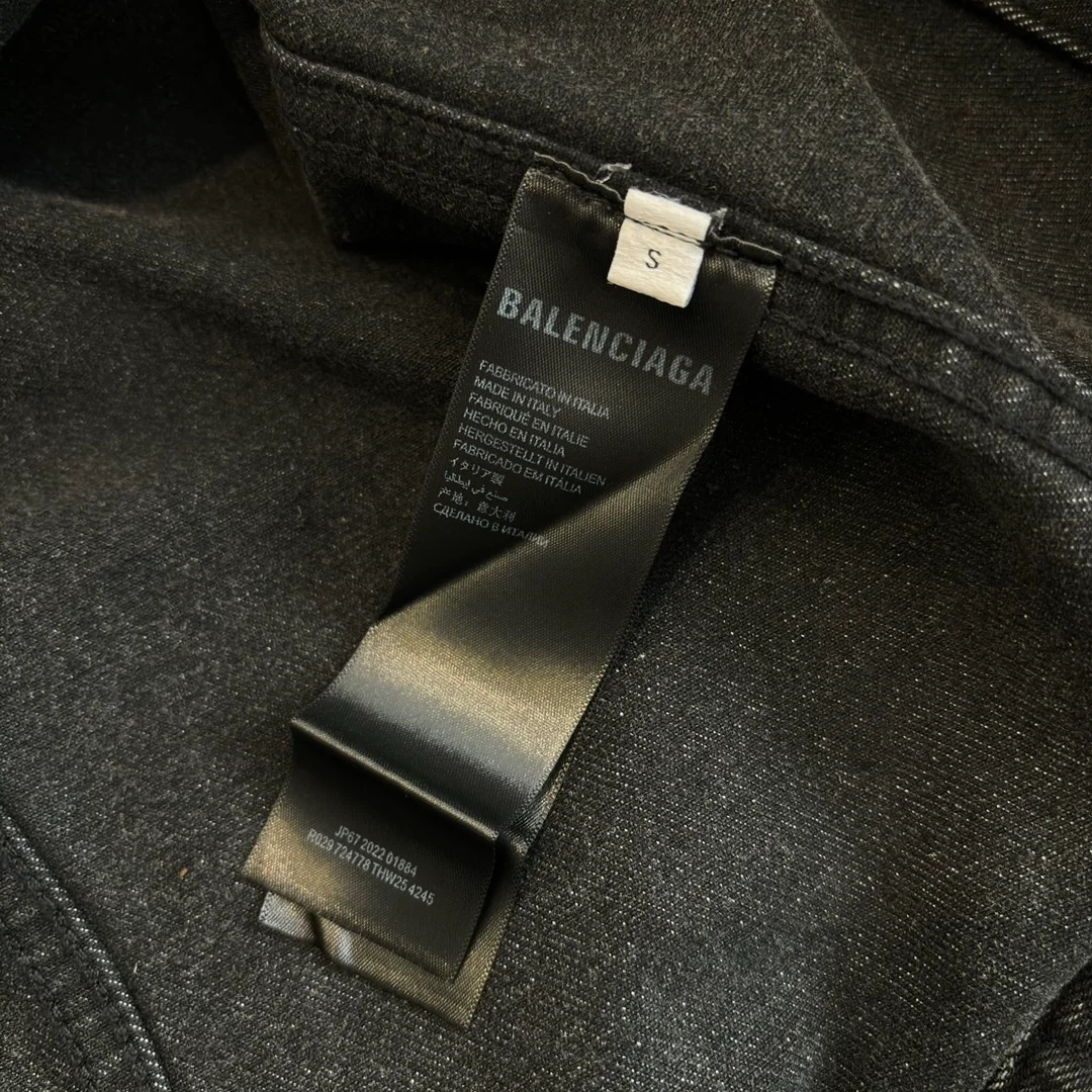 발렌시아가 디스트레스드 데님 후디