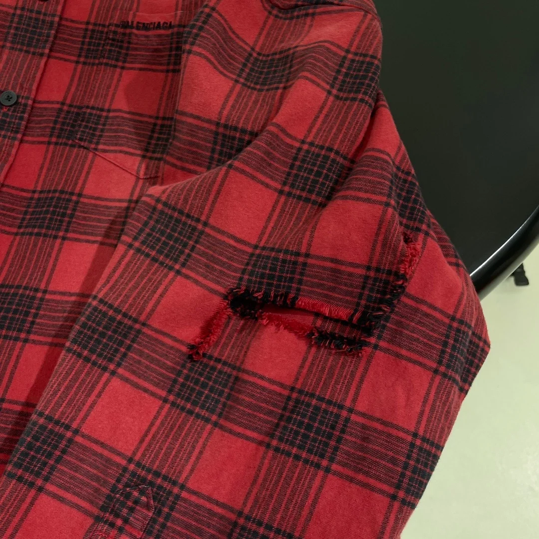 발렌시아가 버팔로 체크 플래널 후디