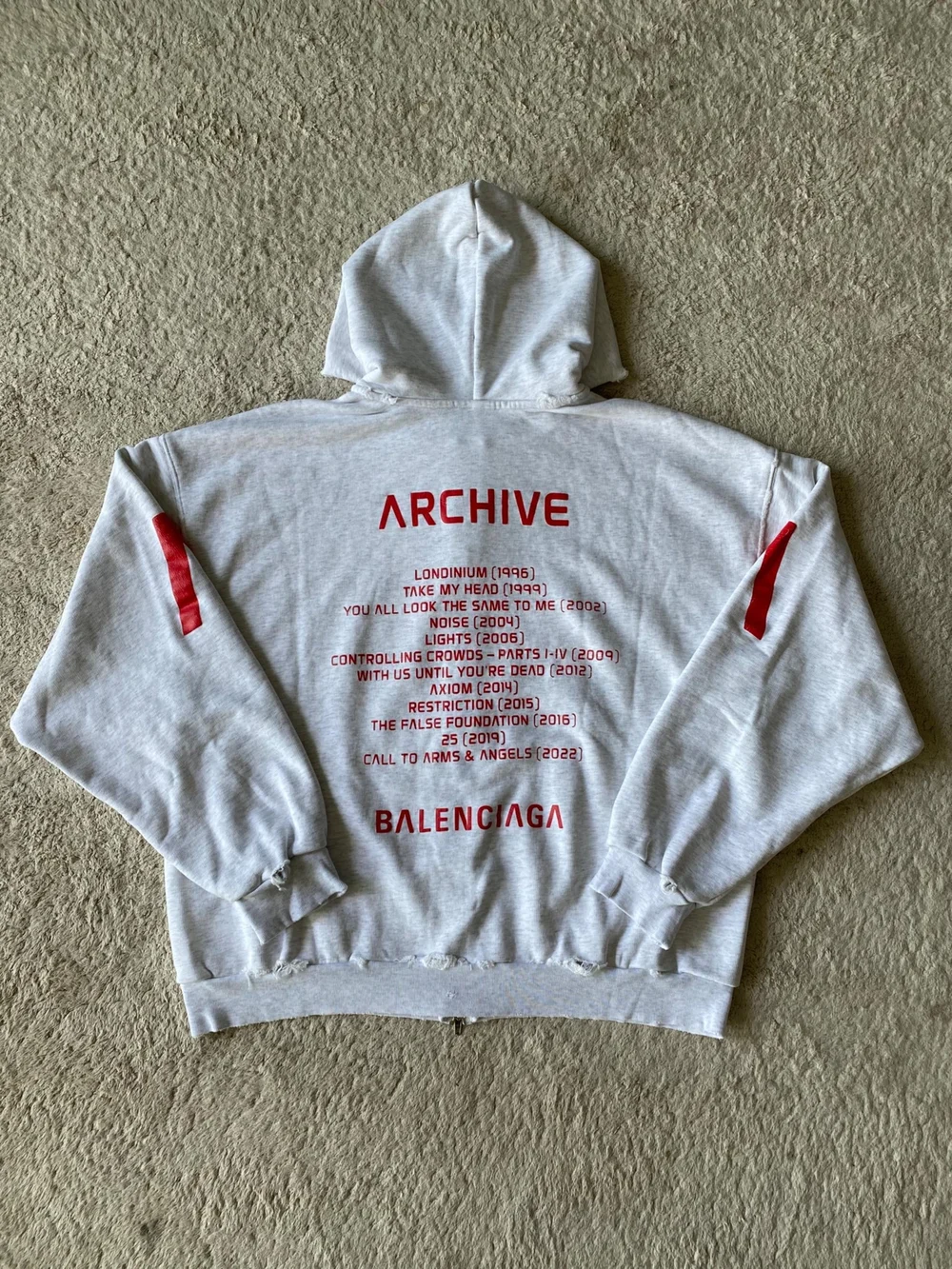 발렌시아가 뮤직 아카이브 미디움 핏 후드 집업