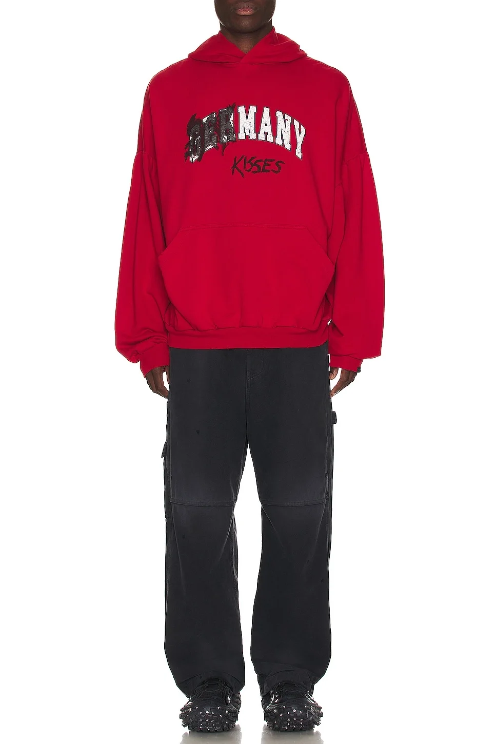 발렌시아가 프린티드 코튼 저지 후디