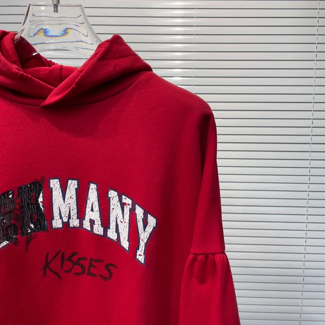 발렌시아가 프린티드 코튼 저지 후디