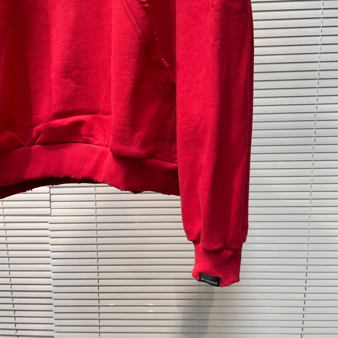 발렌시아가 프린티드 코튼 저지 후디