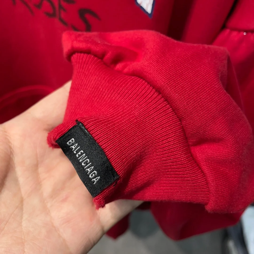 발렌시아가 프린티드 코튼 저지 후디