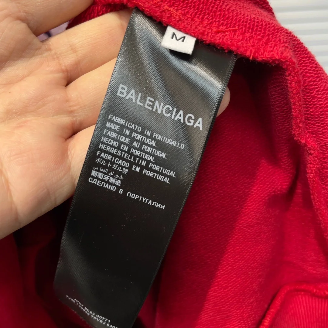 발렌시아가 프린티드 코튼 저지 후디