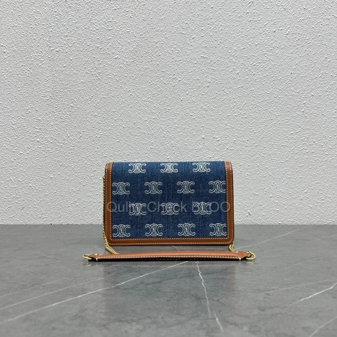 셀린느 트리옹프 데님 마고 체인 지갑