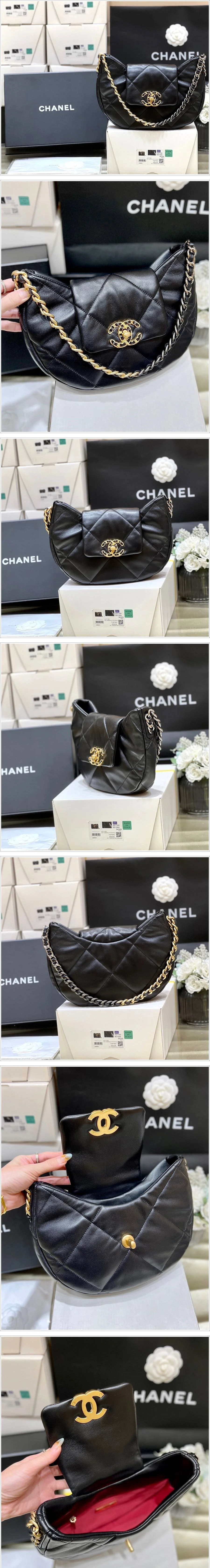 샤넬 19 양가죽 호보백