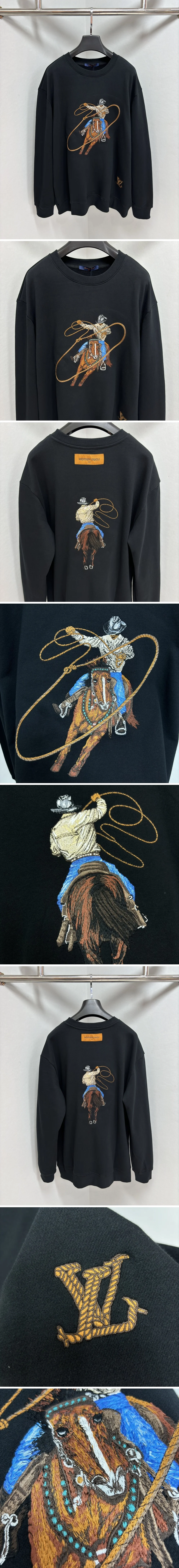 루이비통 엠브로이더드 코튼 맨투맨