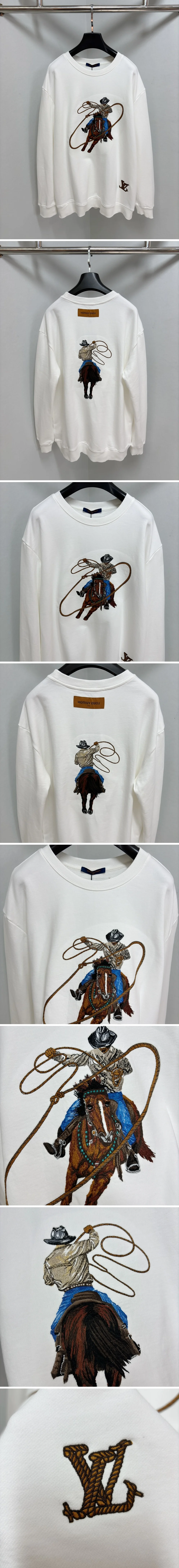 루이비통 엠브로이더드 코튼 맨투맨