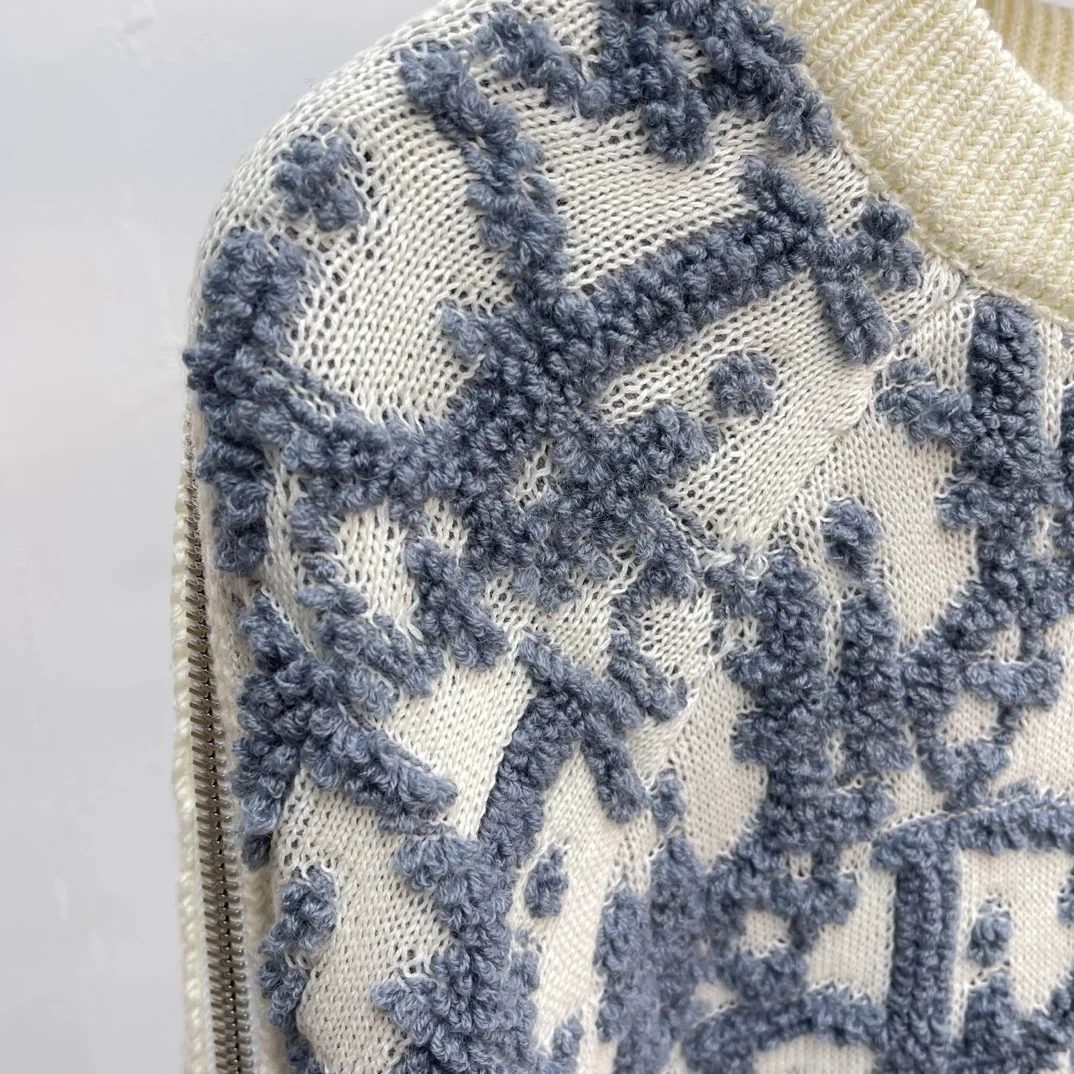 디올 오블리크 울 코튼 자카드 스웨터