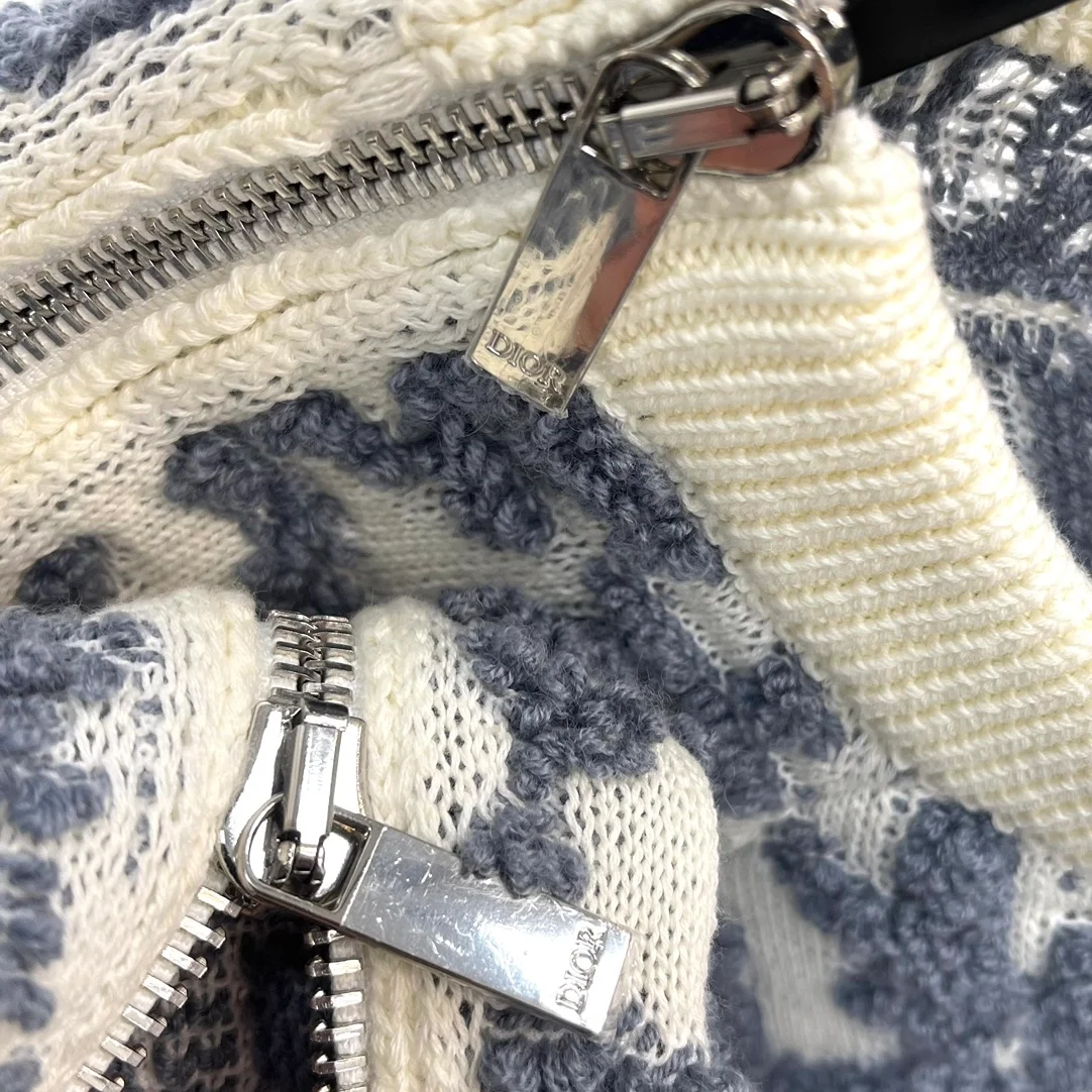 디올 오블리크 울 코튼 자카드 스웨터