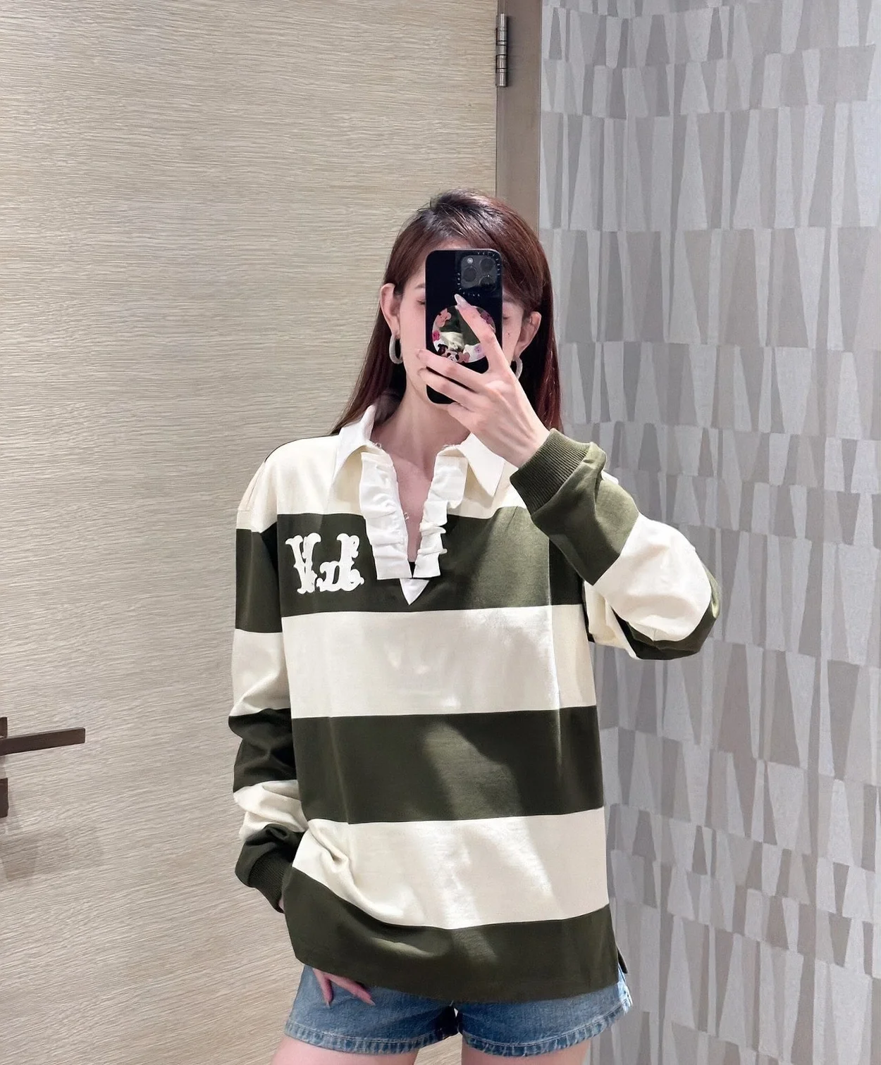 루이비통 롱 슬리브드 코튼 럭비 폴로 1AFWUC