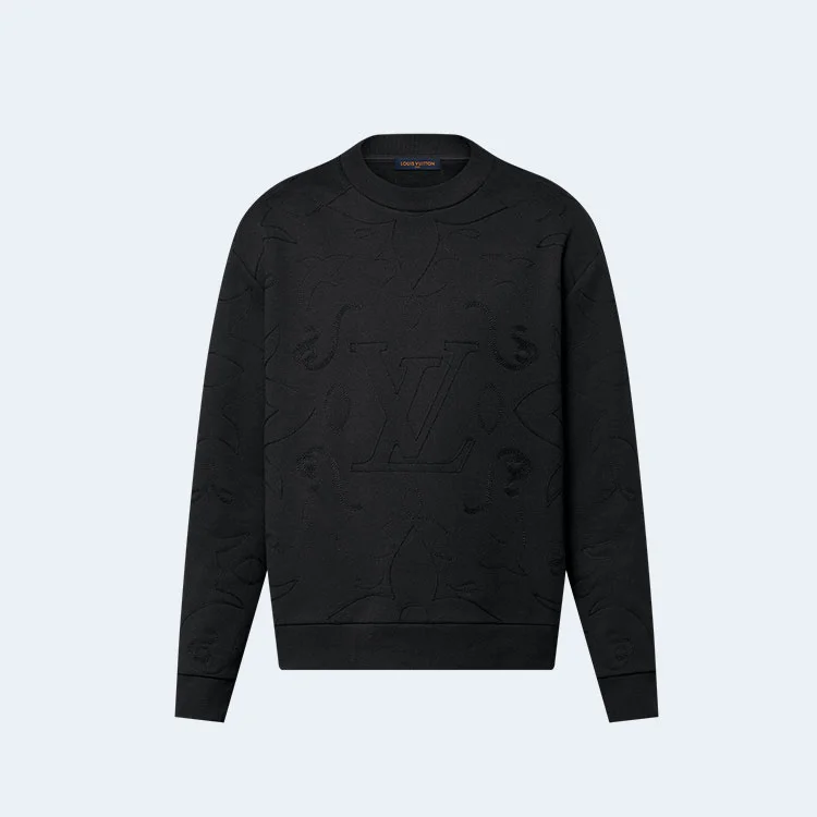 루이비통 엠브로이더드 코튼 저지 크루넥