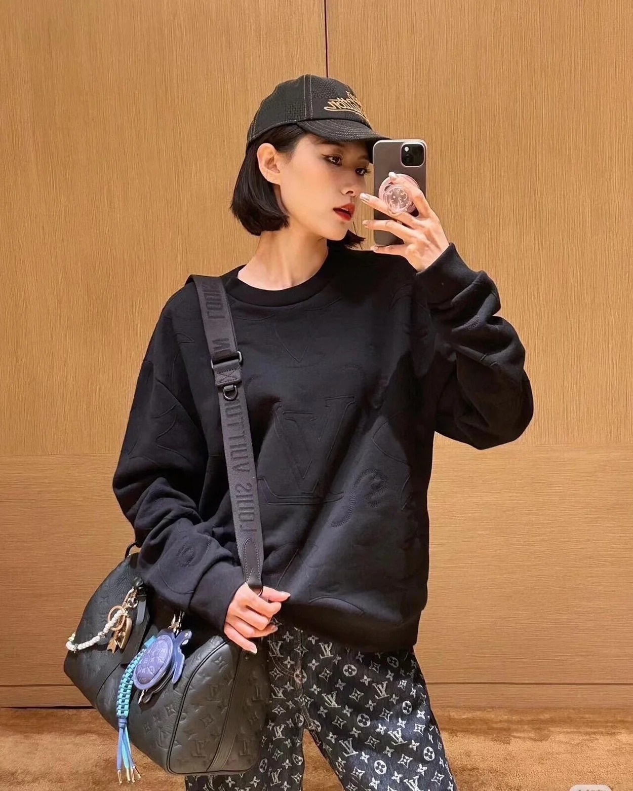 루이비통 엠브로이더드 코튼 저지 크루넥