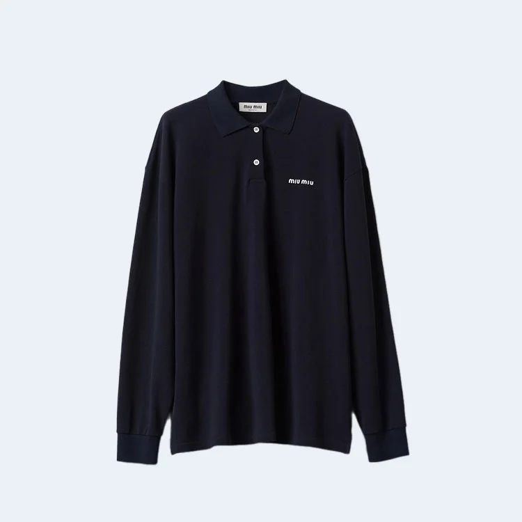 미우미우 코튼 피케 폴로 셔츠