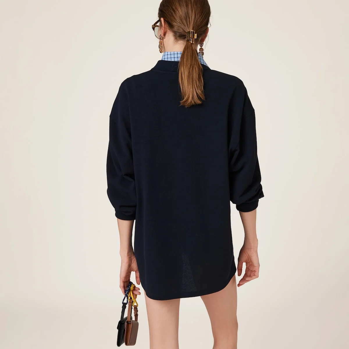 미우미우 코튼 피케 폴로 셔츠