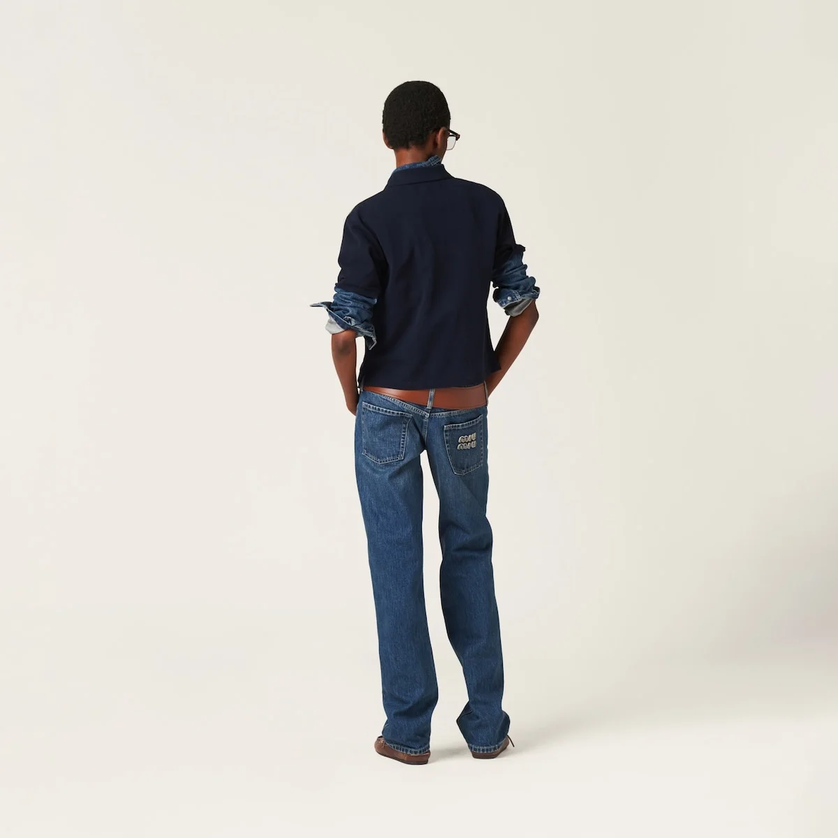 미우미우 코튼 피케 폴로 셔츠