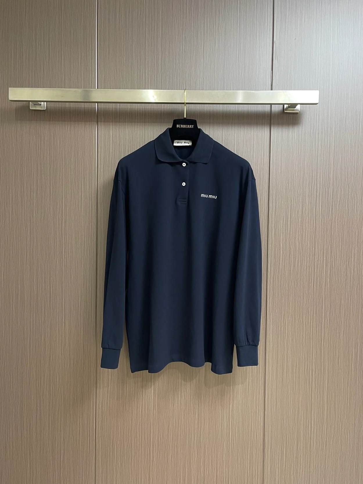 미우미우 코튼 피케 폴로 셔츠