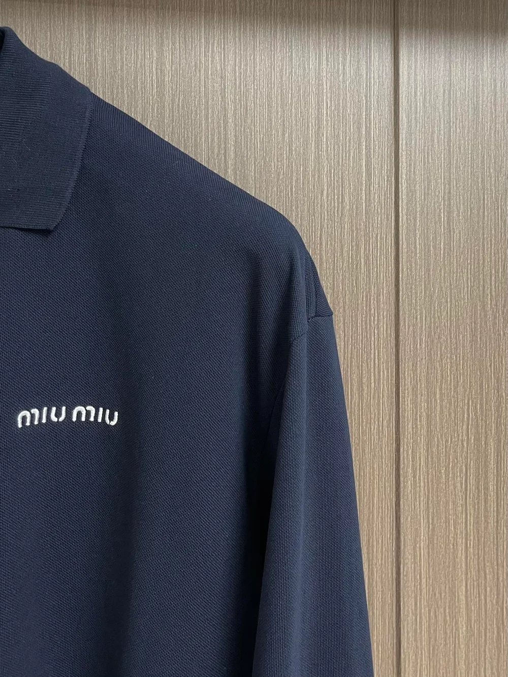 미우미우 코튼 피케 폴로 셔츠