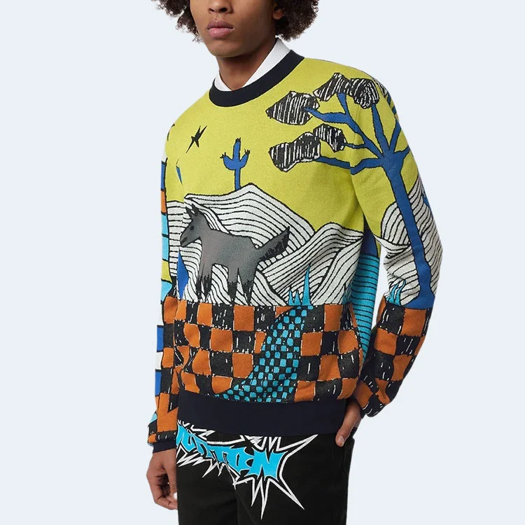 루이비통 자카드 코튼 크루넥