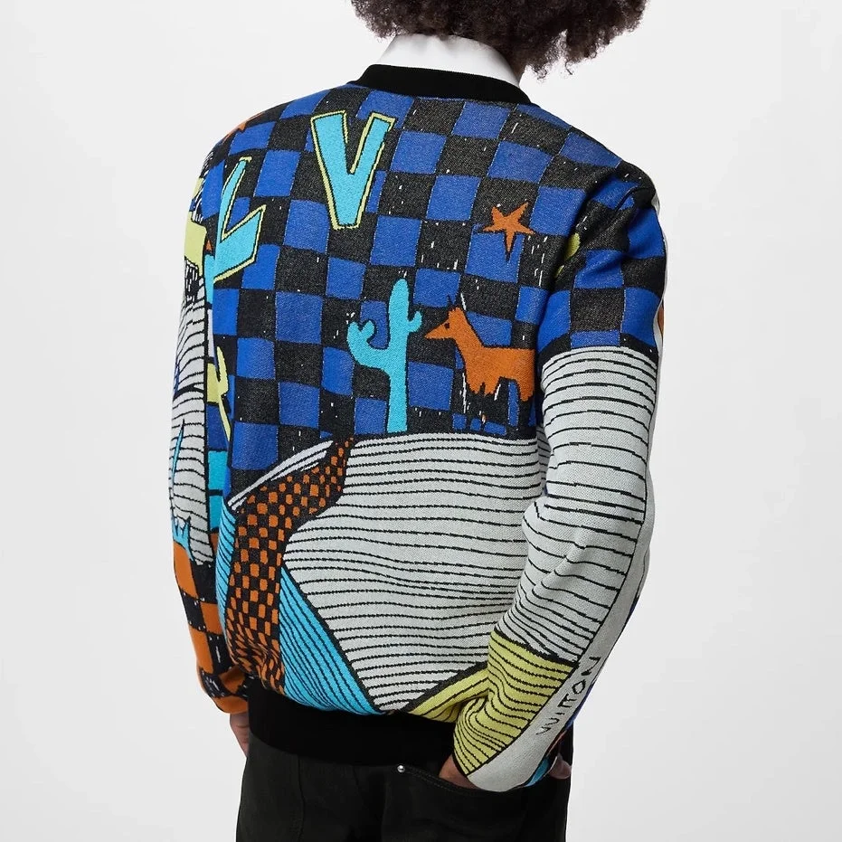 루이비통 자카드 코튼 크루넥