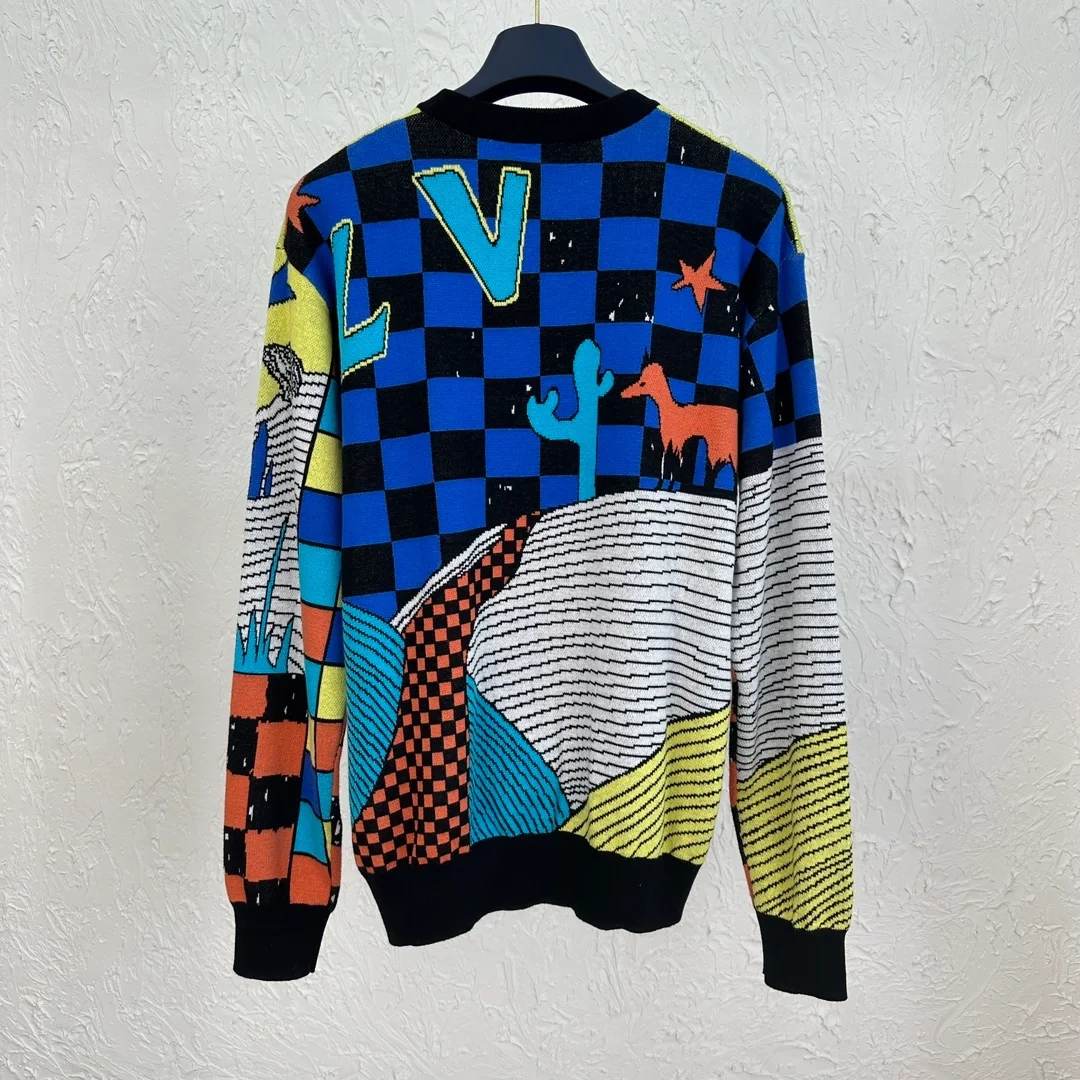 루이비통 자카드 코튼 크루넥