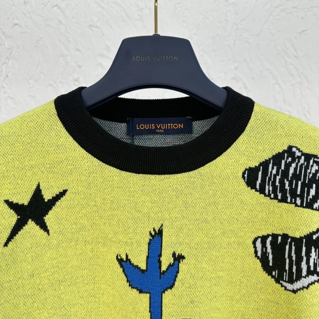루이비통 자카드 코튼 크루넥