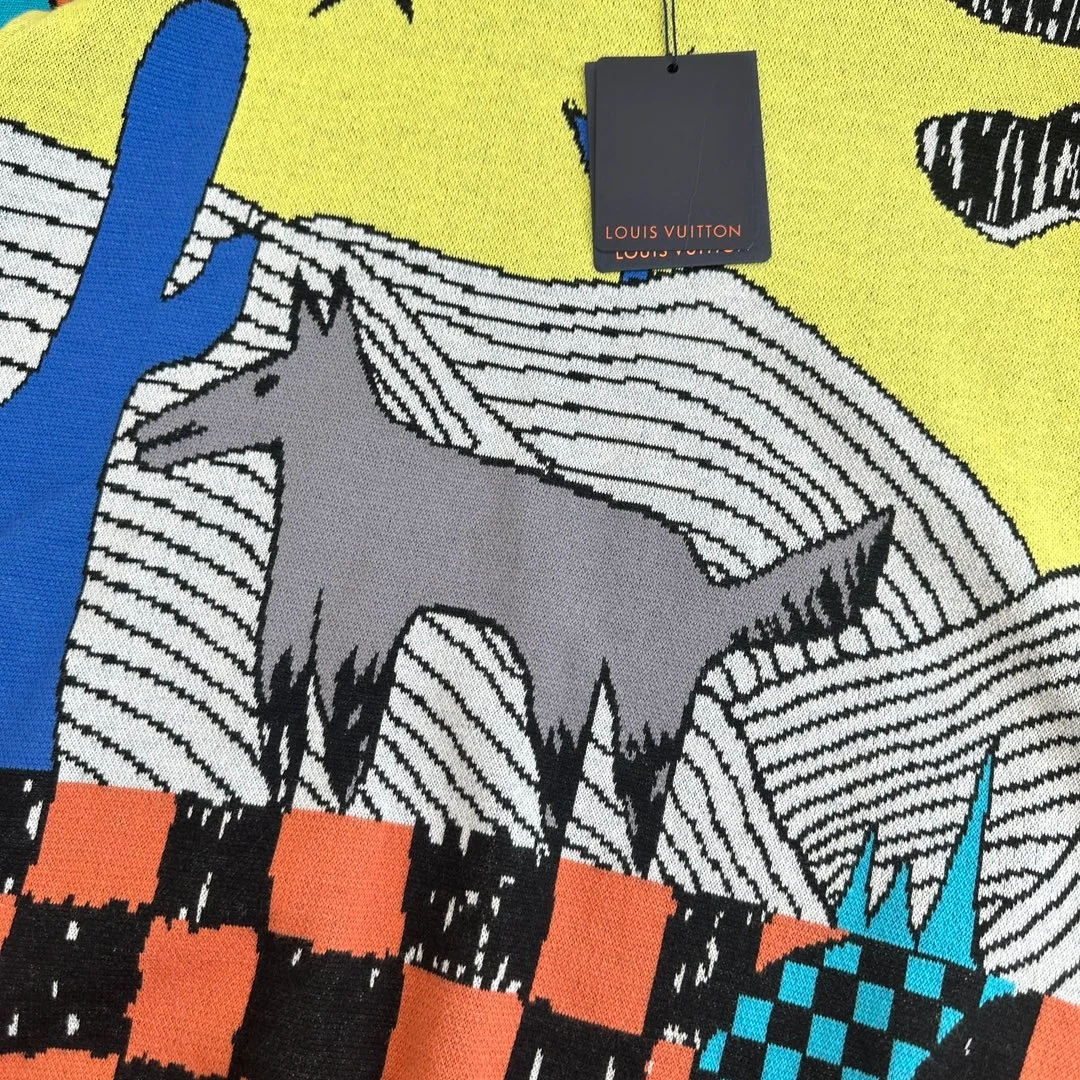 루이비통 자카드 코튼 크루넥