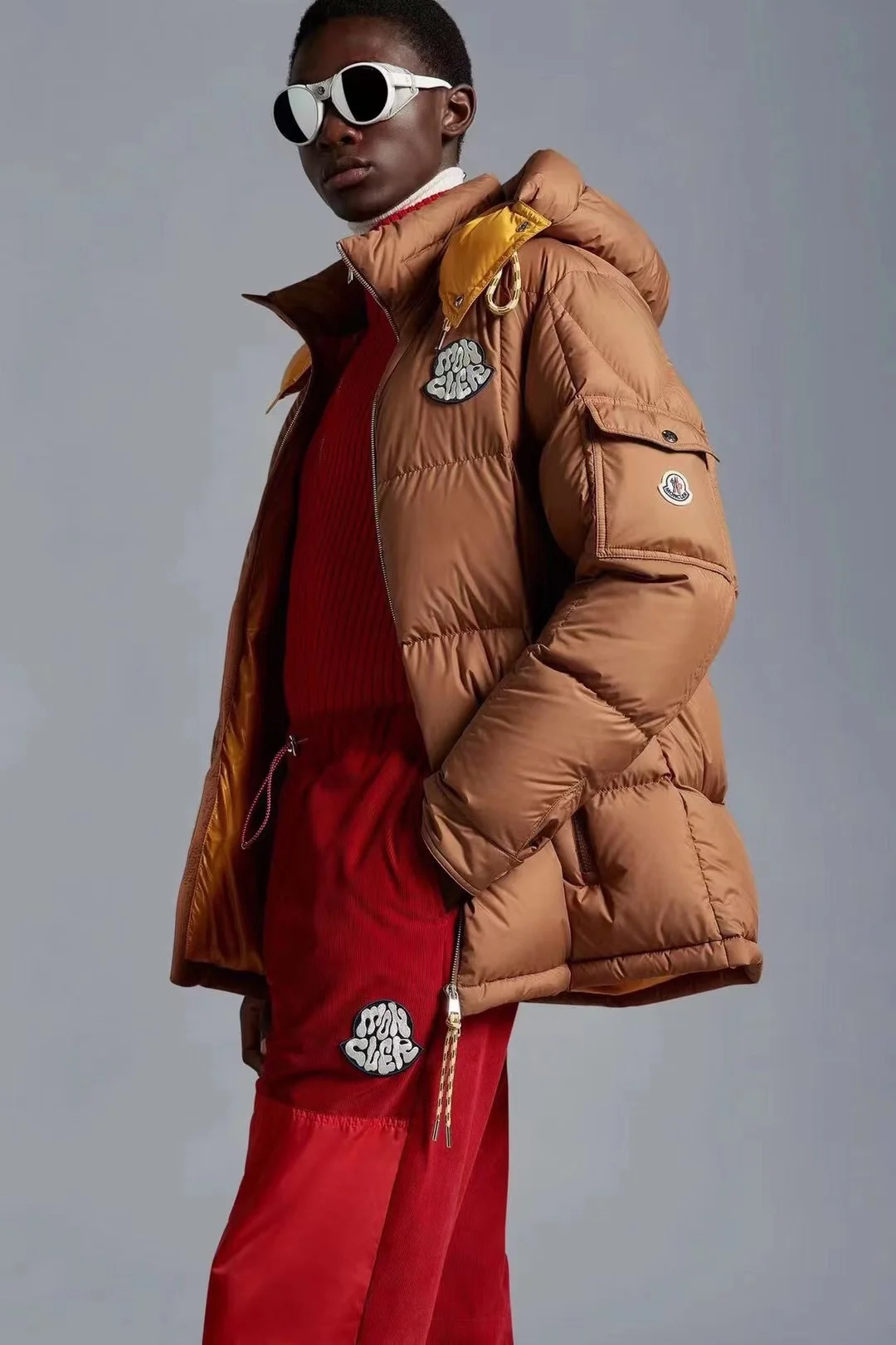 몽클레어 마리벨레스 쇼트 다운 자켓 브라운