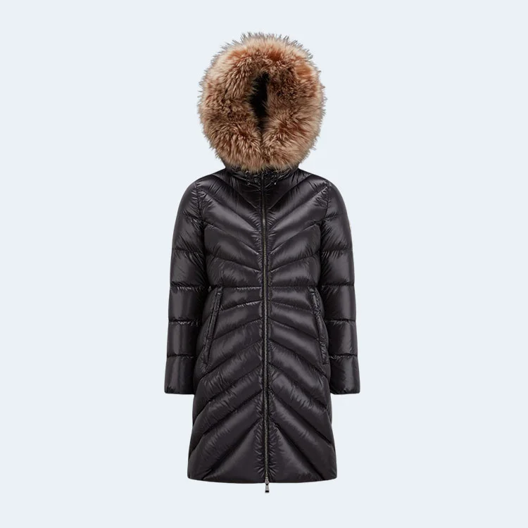 몽클레어 로고 CHANDRE 다운 롱 패딩 블랙