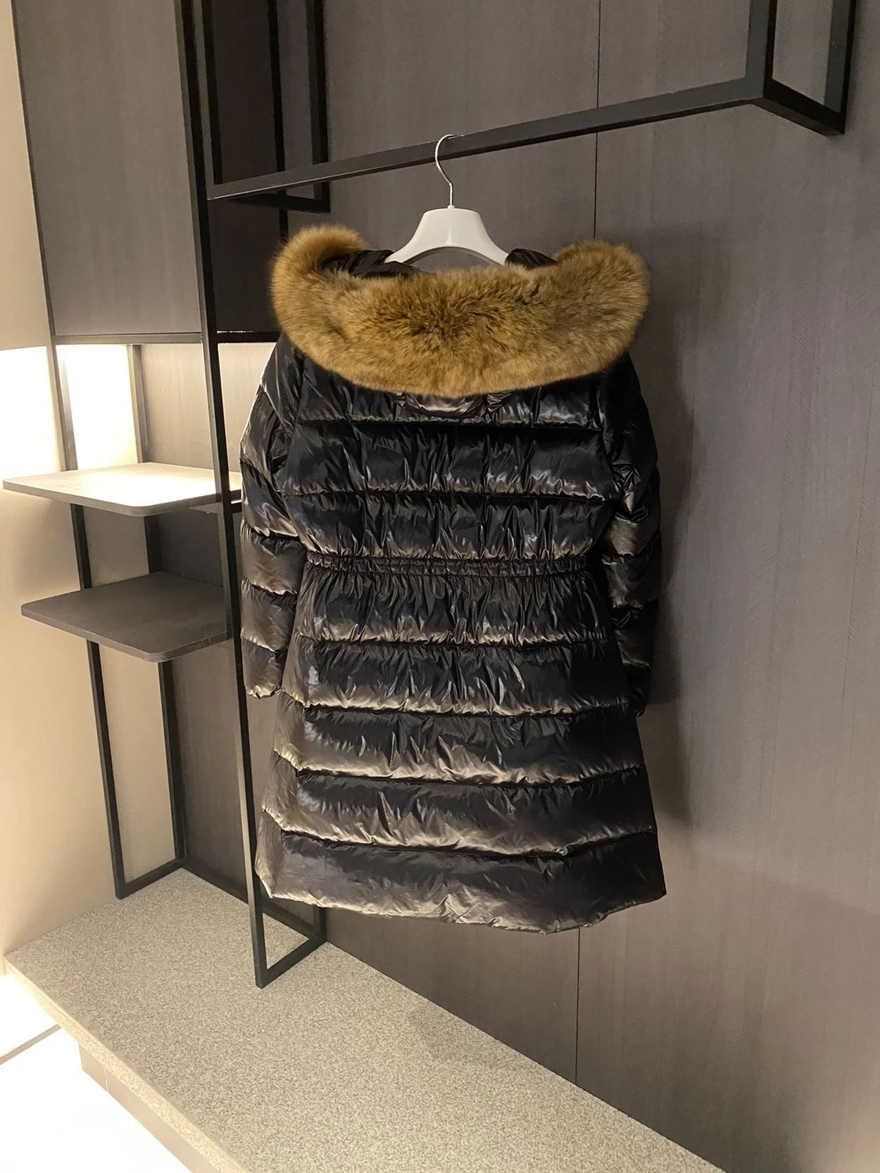 몽클레어 로고 CHANDRE 다운 롱 패딩 블랙