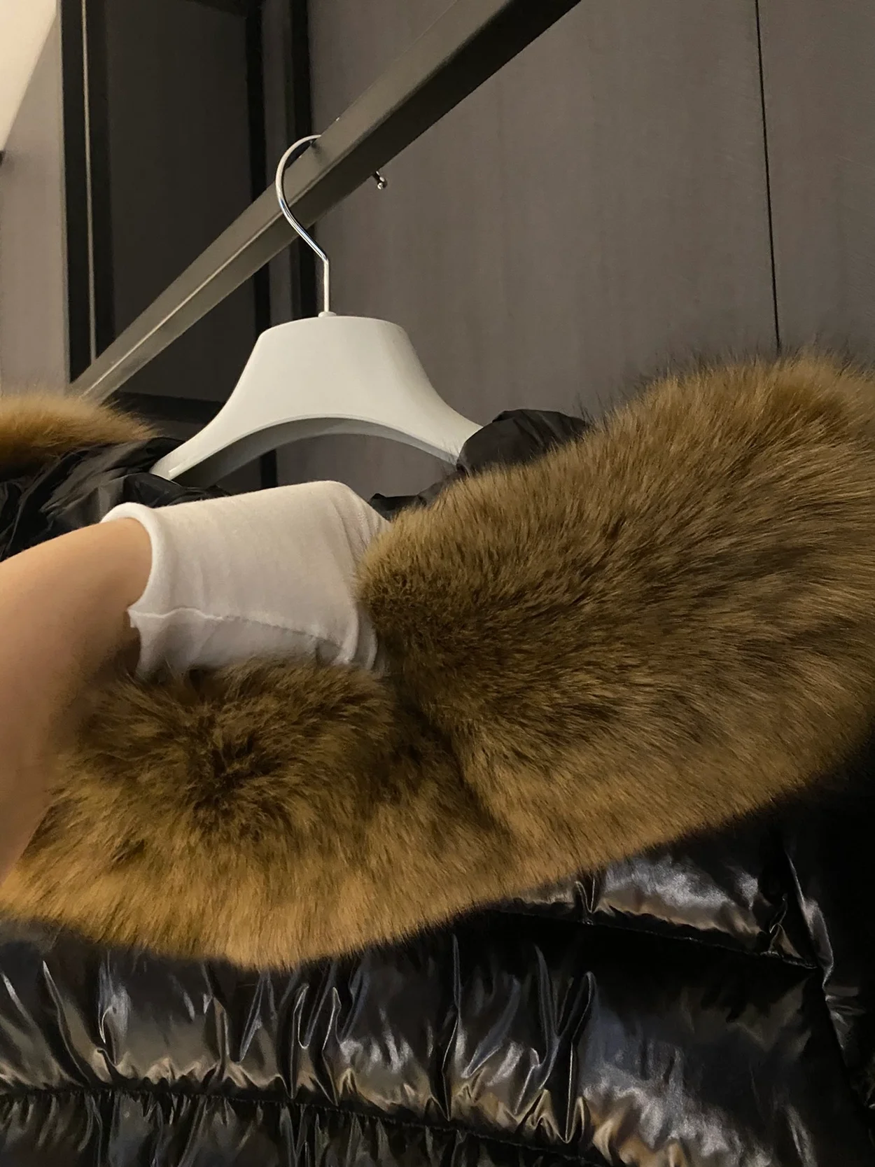 몽클레어 로고 CHANDRE 다운 롱 패딩 블랙