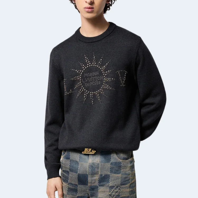 루이비통 엠벨리시드 롱 슬리브드 메리노 울 크루넥 1AFXKR