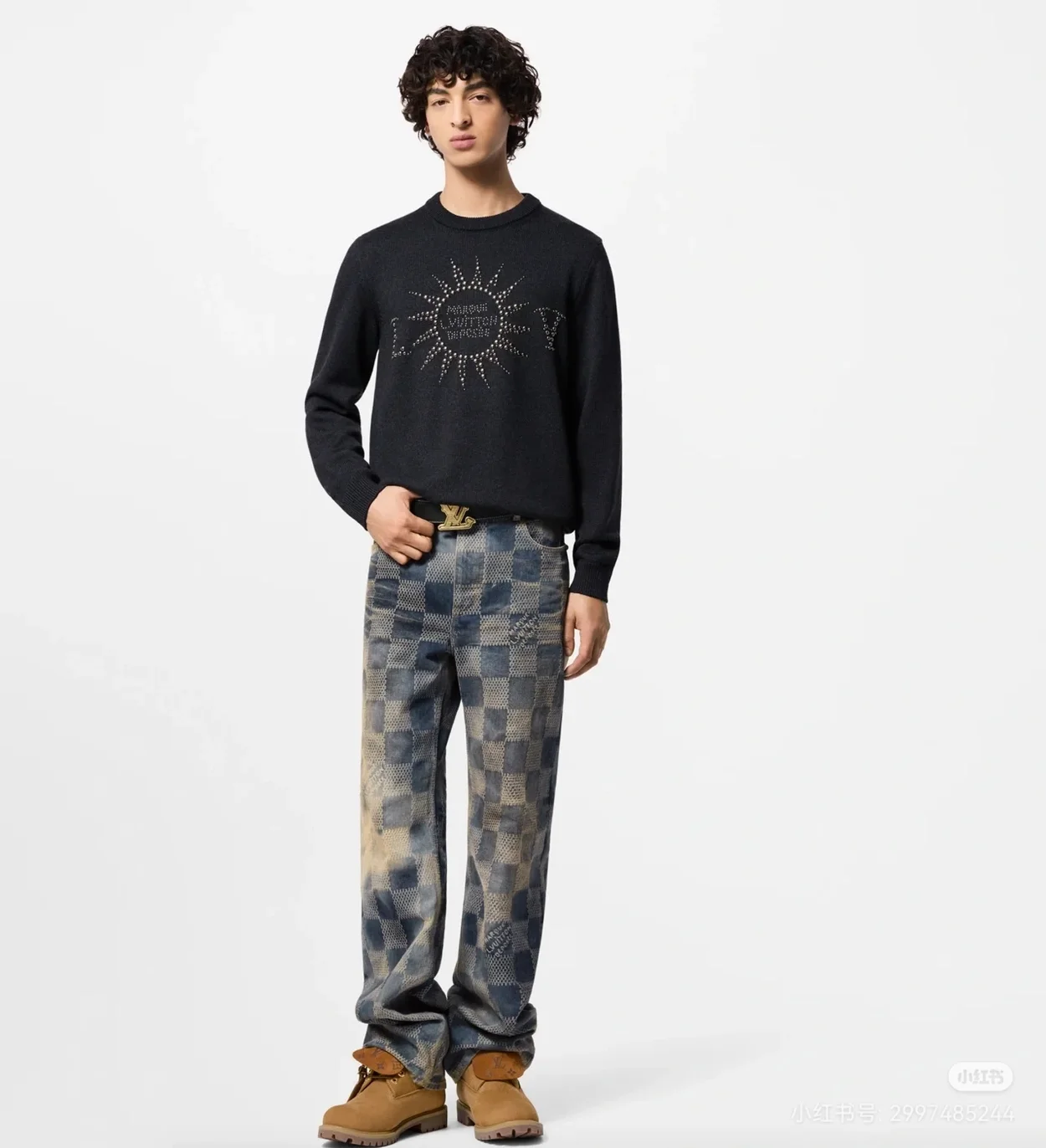 루이비통 엠벨리시드 롱 슬리브드 메리노 울 크루넥 1AFXKR