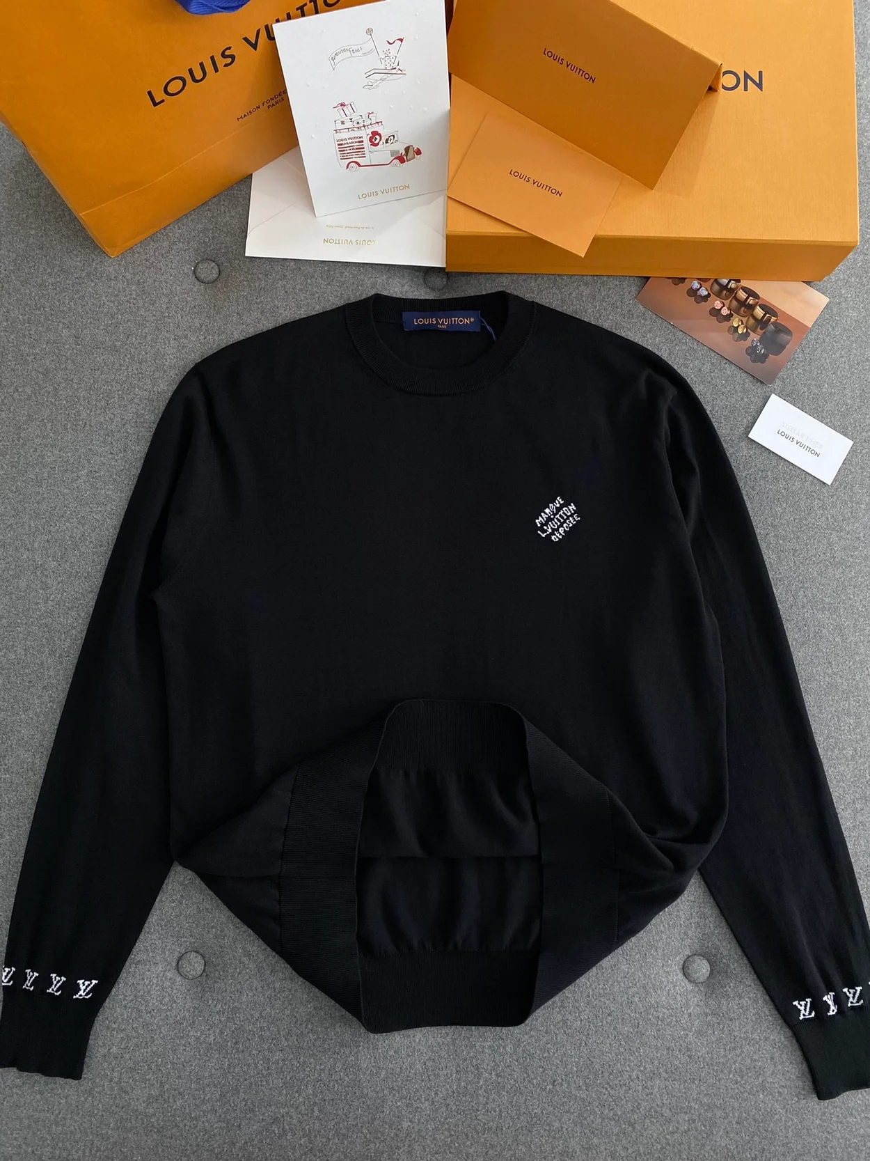 루이비통 롱 슬리브드 코튼 크루넥 1AFQSN 350