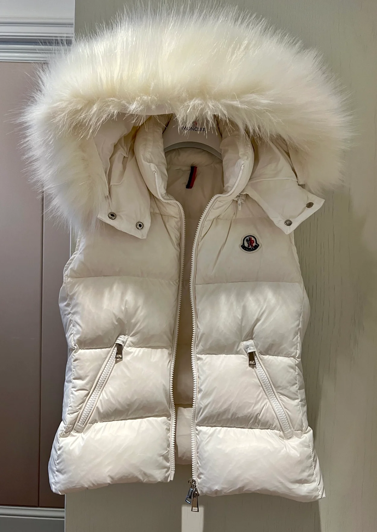 몽클레어 갈리뉴 다운 패딩 조끼 화이트