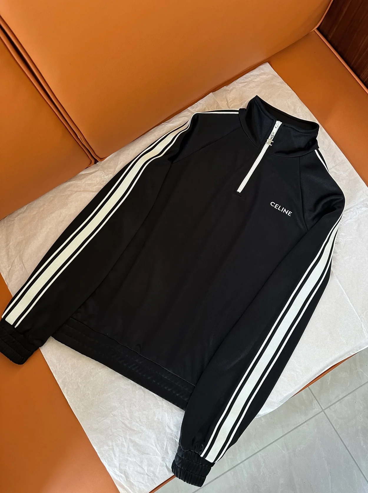 셀린느 더블 페이스 저지 트러커 스웨트셔츠