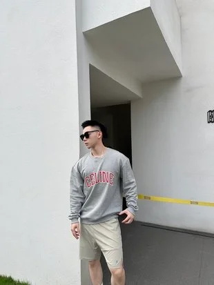 셀린느 루즈 스웨트셔츠 코튼 플리스