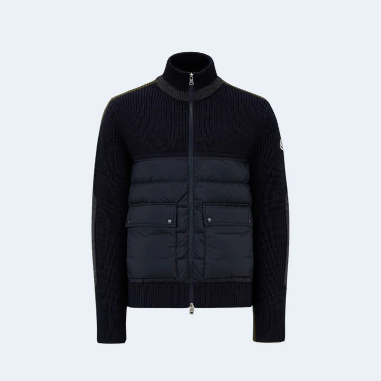 몽클레어 패딩 울 가디건 블랙