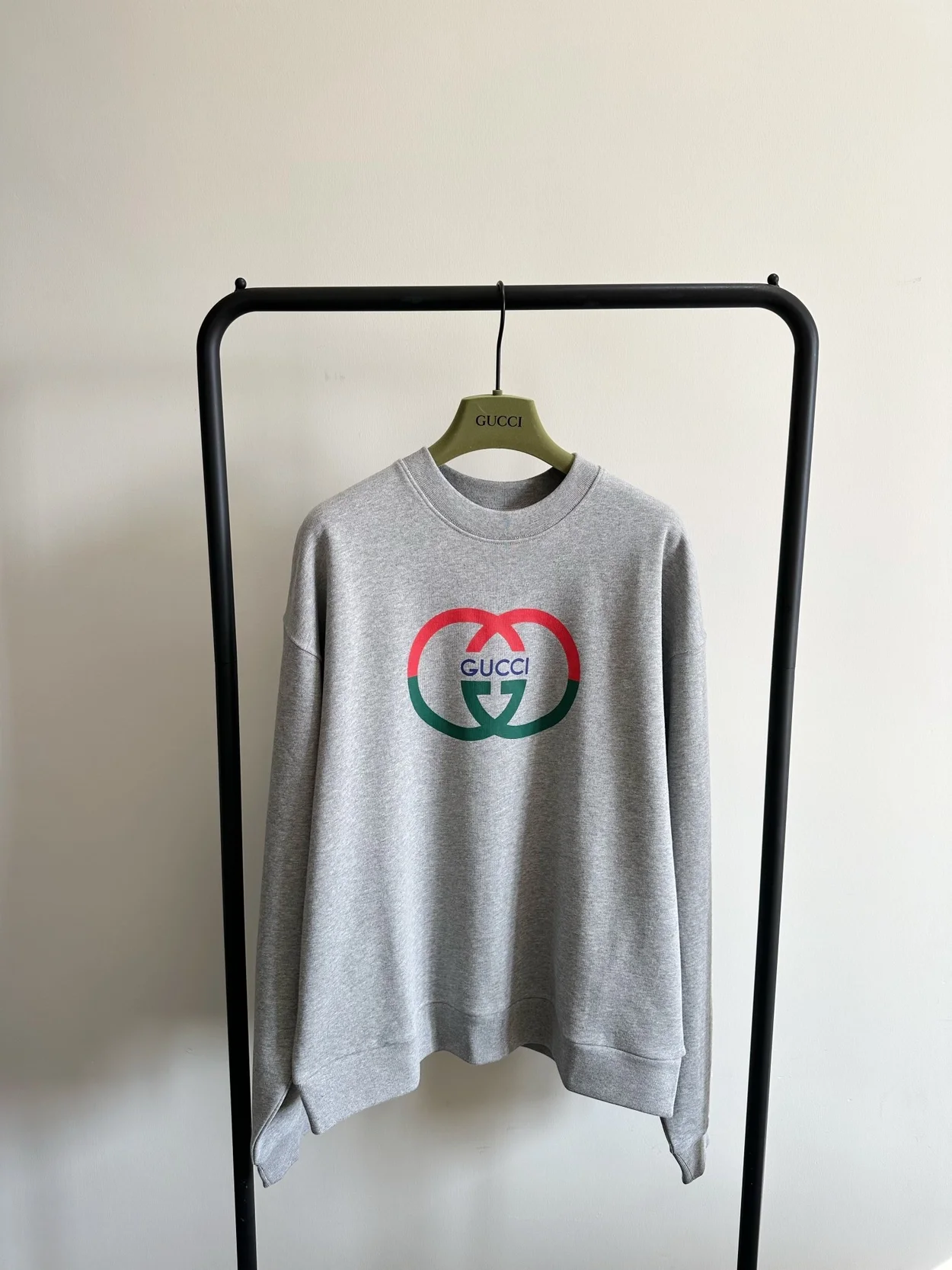 구찌 코튼 저지 프린트 스웨트셔츠 그레이