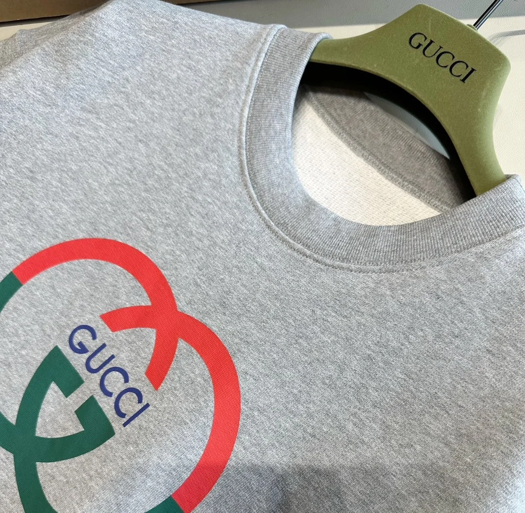 구찌 코튼 저지 프린트 스웨트셔츠 그레이