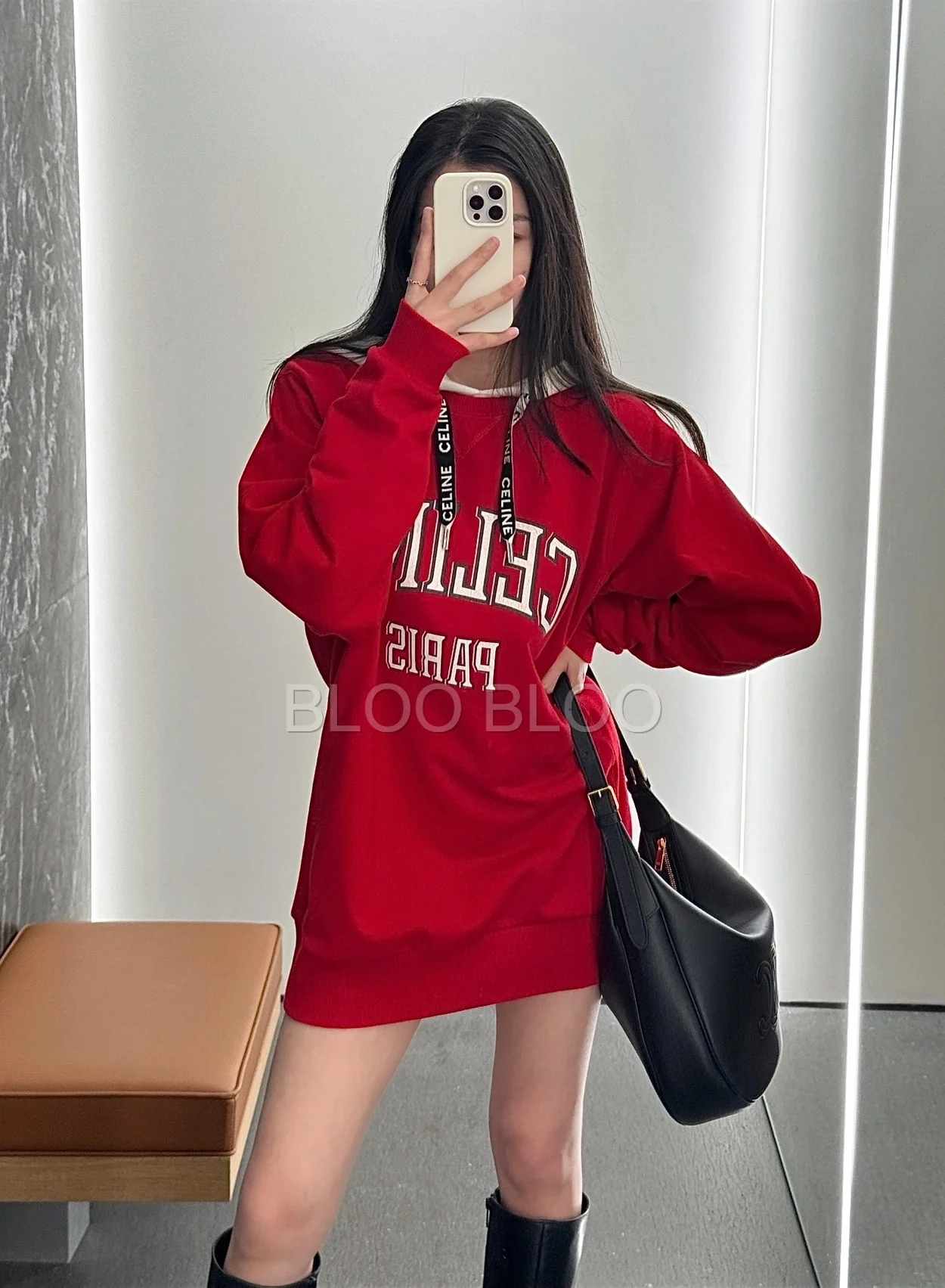 셀린느 코튼 플리스 루즈 프로폰드 스웨트셔츠