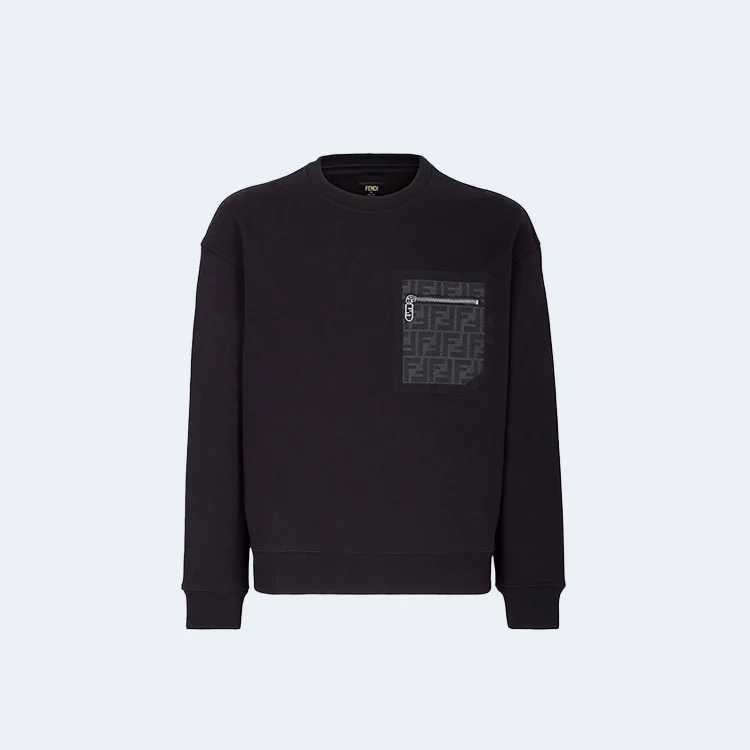 펜디 블랙 저지 스웨트셔츠