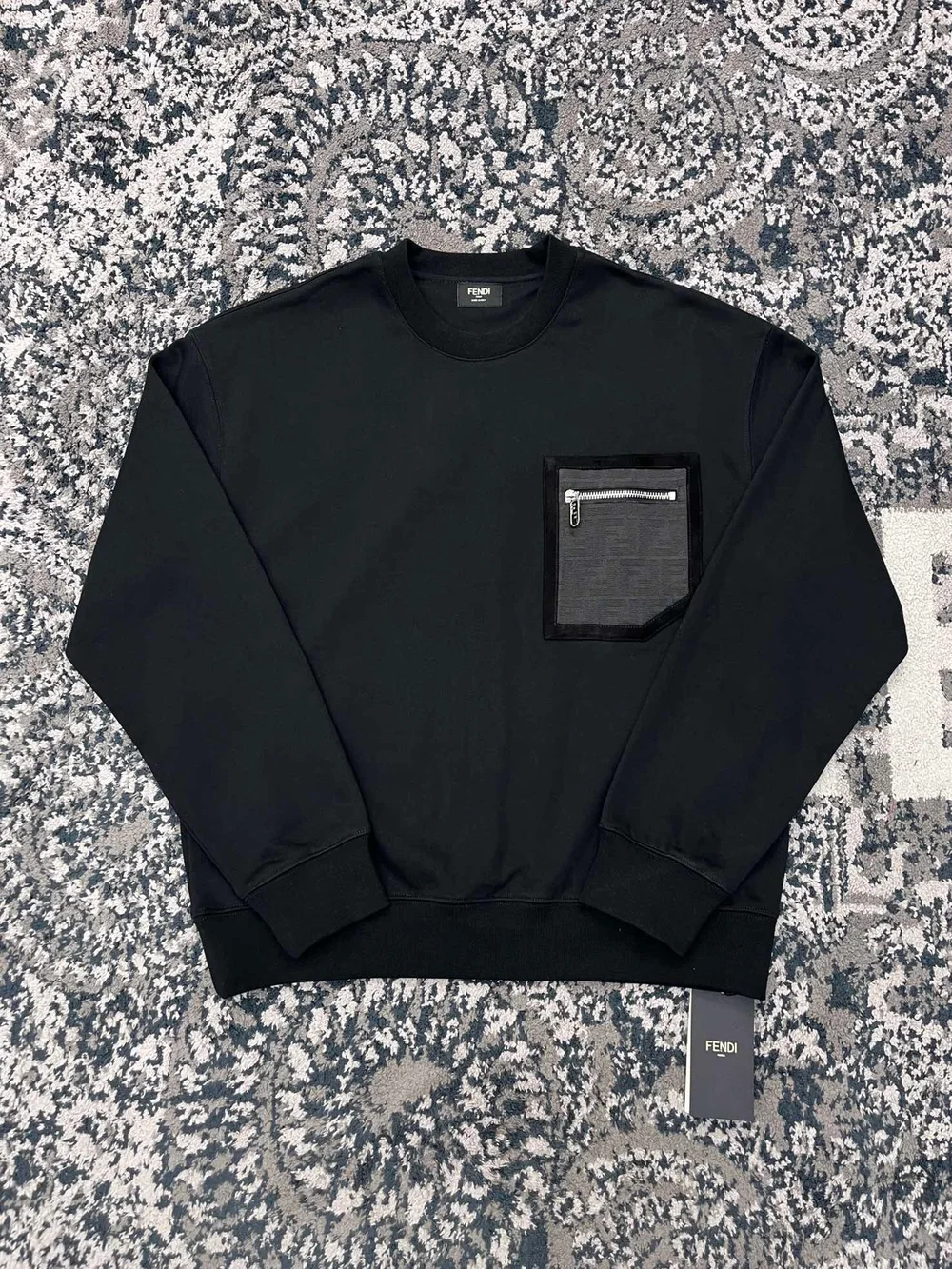펜디 블랙 저지 스웨트셔츠