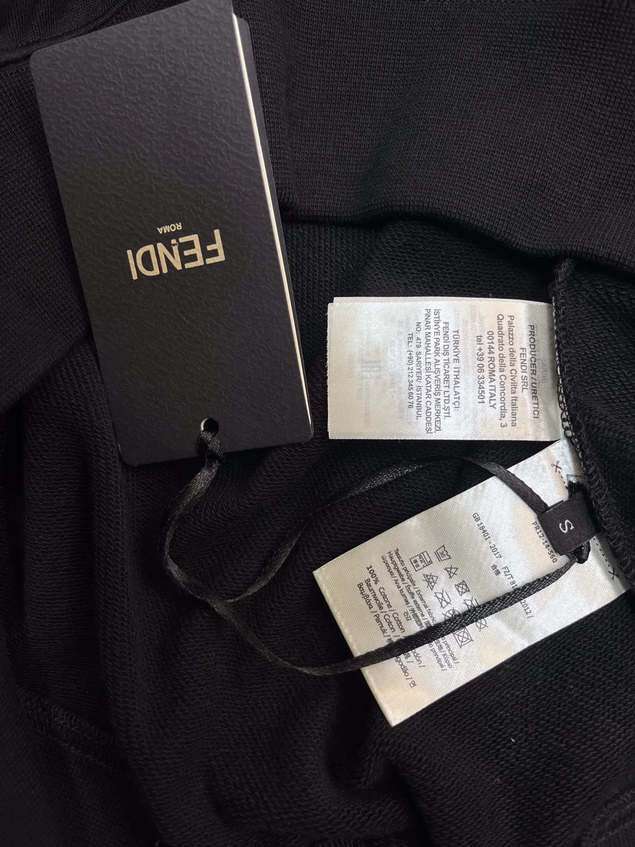 펜디 블랙 저지 스웨트셔츠