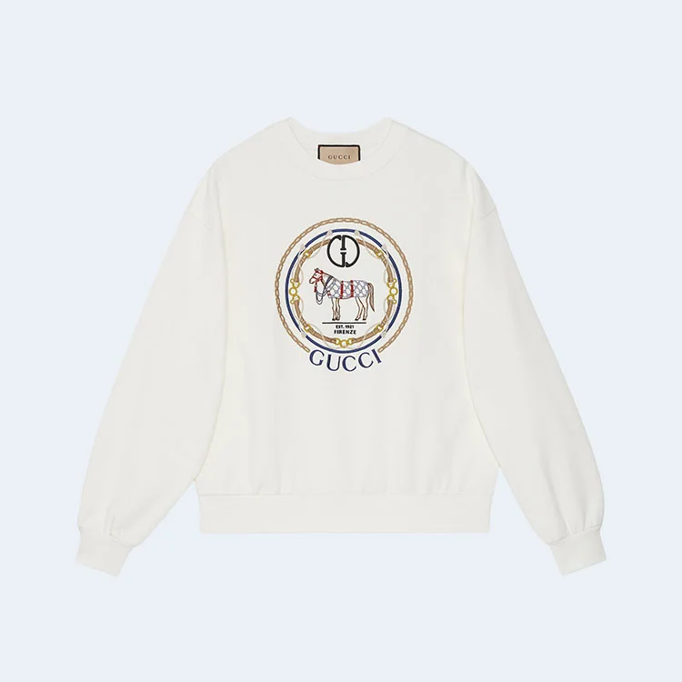 구찌 자수 코튼 저지 스웨트셔츠