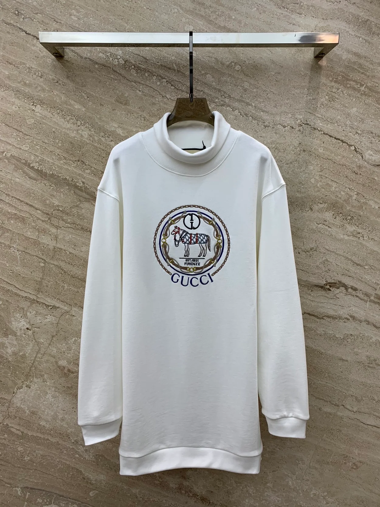 구찌 자수 코튼 저지 스웨트셔츠