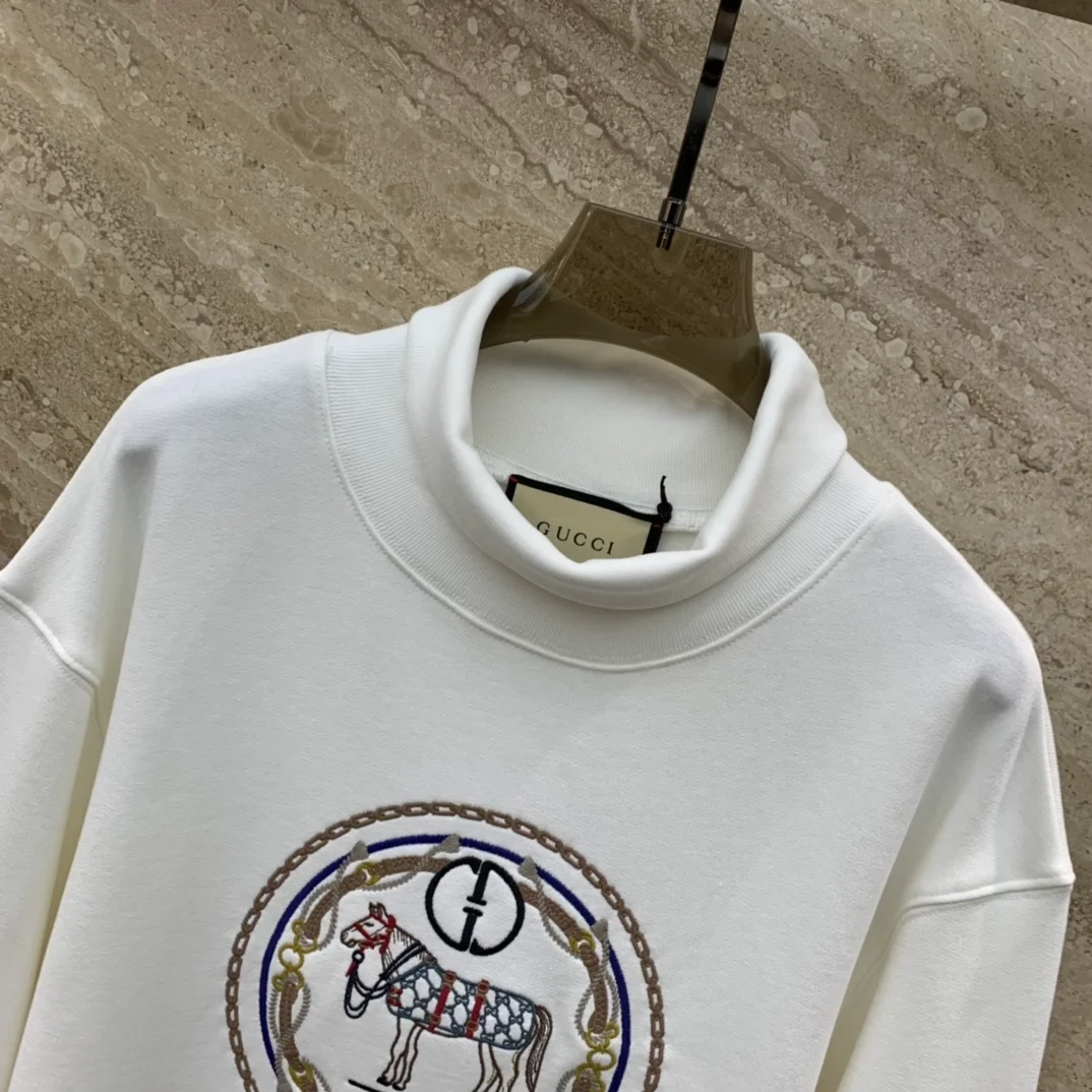 구찌 자수 코튼 저지 스웨트셔츠