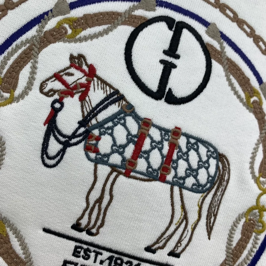 구찌 자수 코튼 저지 스웨트셔츠